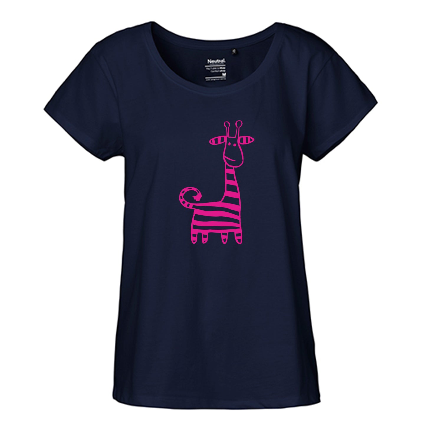 FairTrade Loose Fit | Oversize | Damen T-Shirt 'Giraffe' Bio-Baumwolle