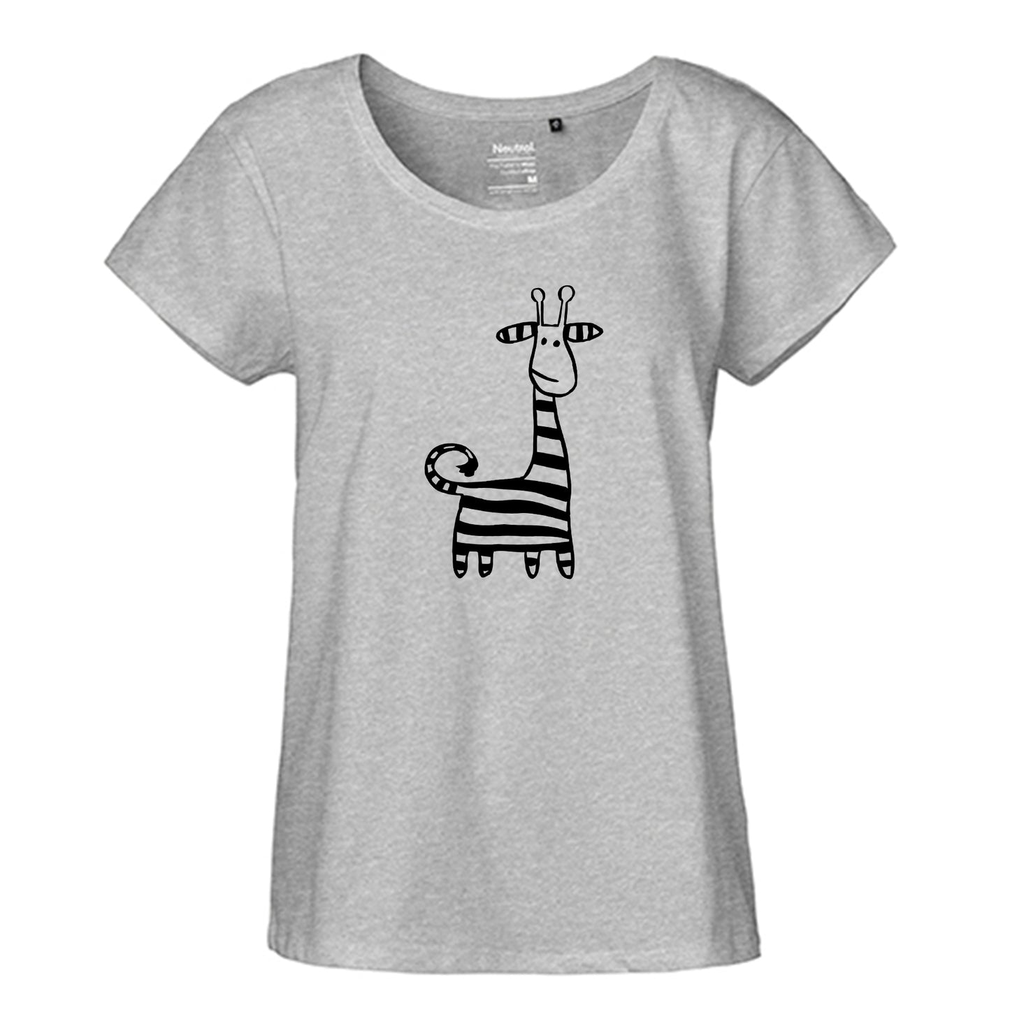 FairTrade Loose Fit | Oversize | Damen T-Shirt 'Giraffe' Bio-Baumwolle