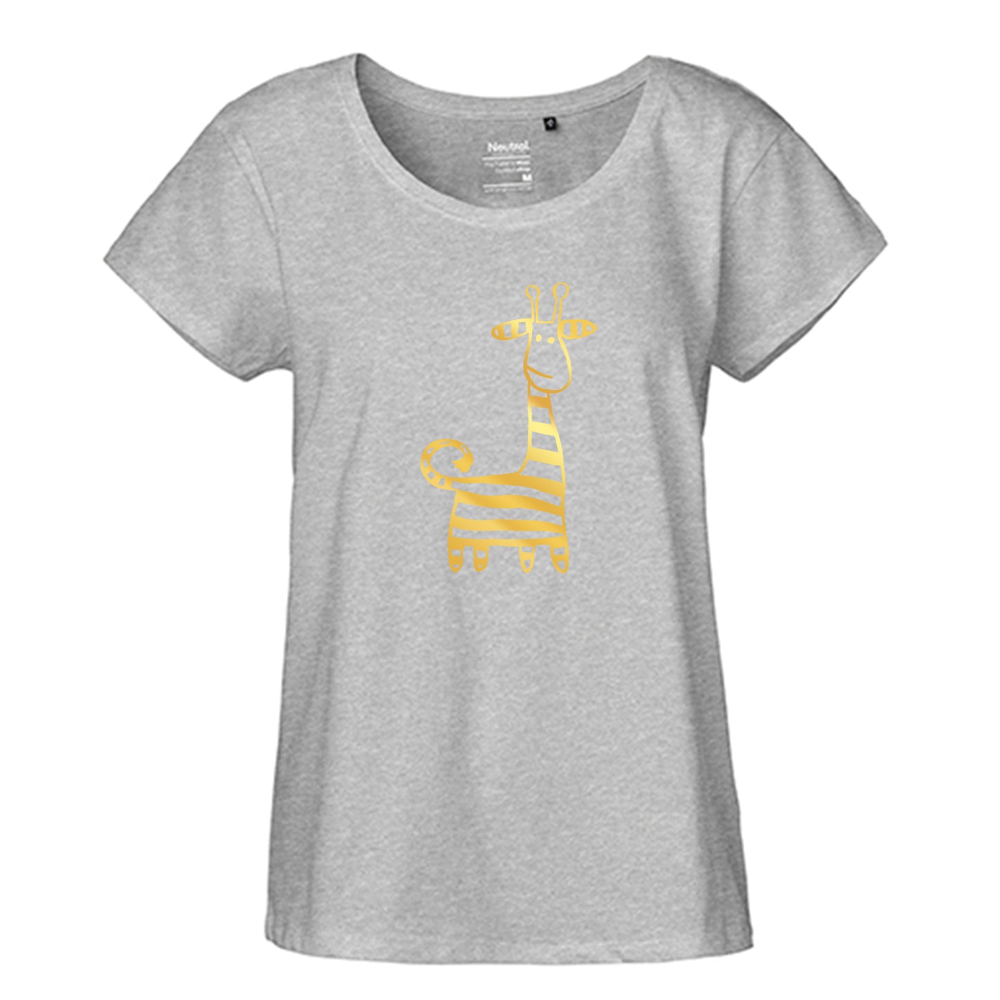 FairTrade Loose Fit | Oversize | Damen T-Shirt 'Giraffe' Bio-Baumwolle