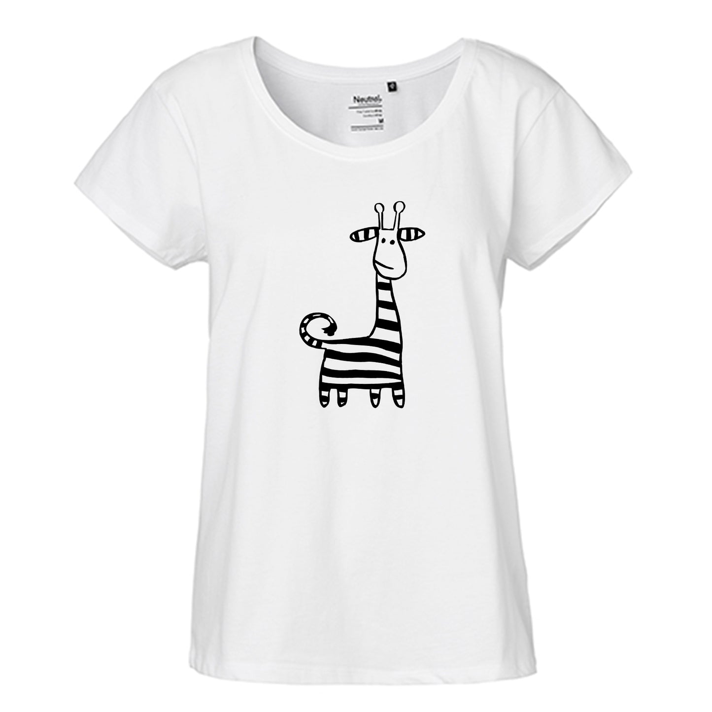 FairTrade Loose Fit | Oversize | Damen T-Shirt 'Giraffe' Bio-Baumwolle