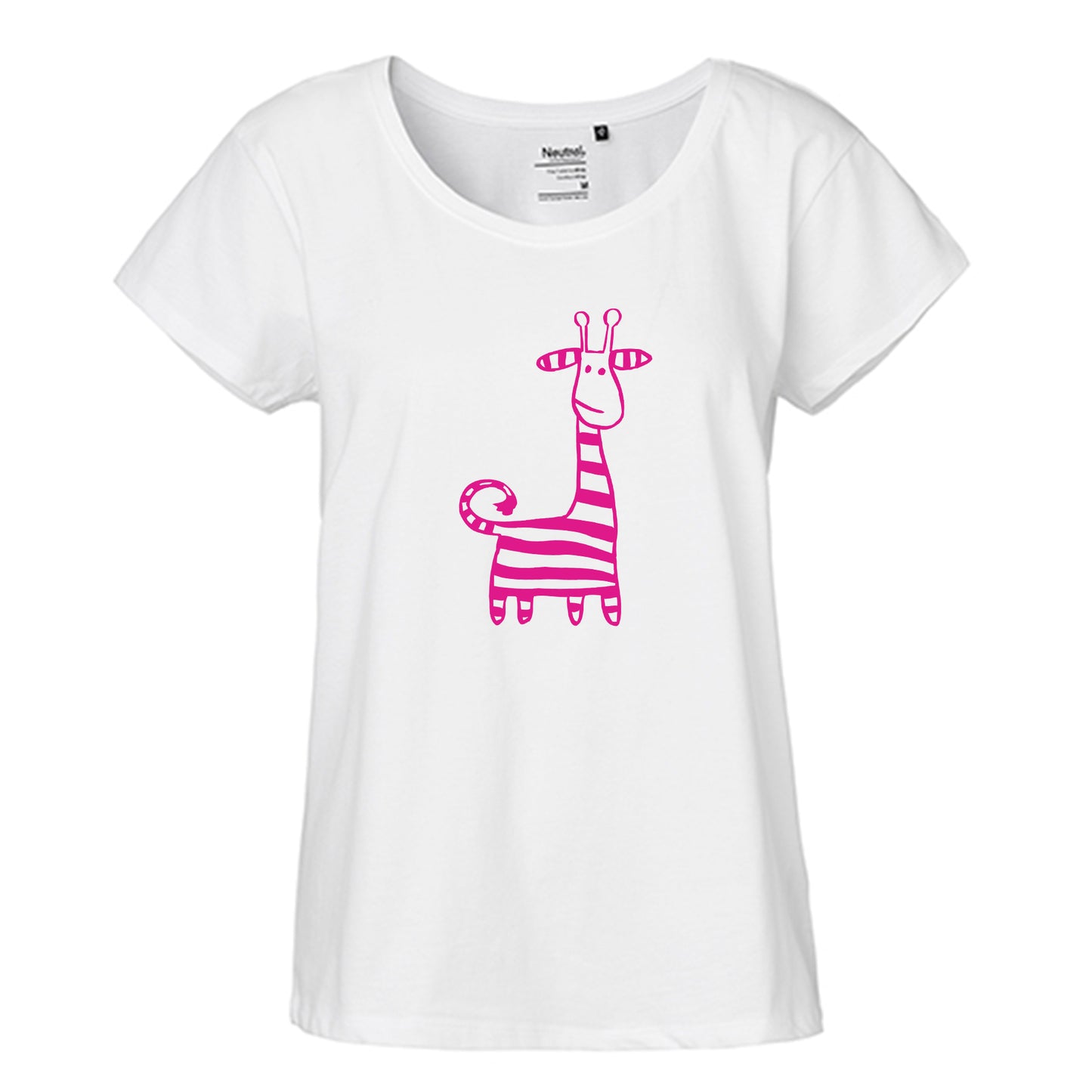 FairTrade Loose Fit | Oversize | Damen T-Shirt 'Giraffe' Bio-Baumwolle