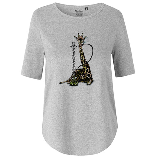 T-Shirt Damen FairTrade Oversized Half Sleeve "Giraffe Shisha"