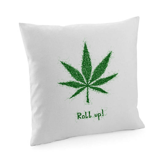 Kissenbezug / cushion cover / Motiv: Hanfblatt Roll up