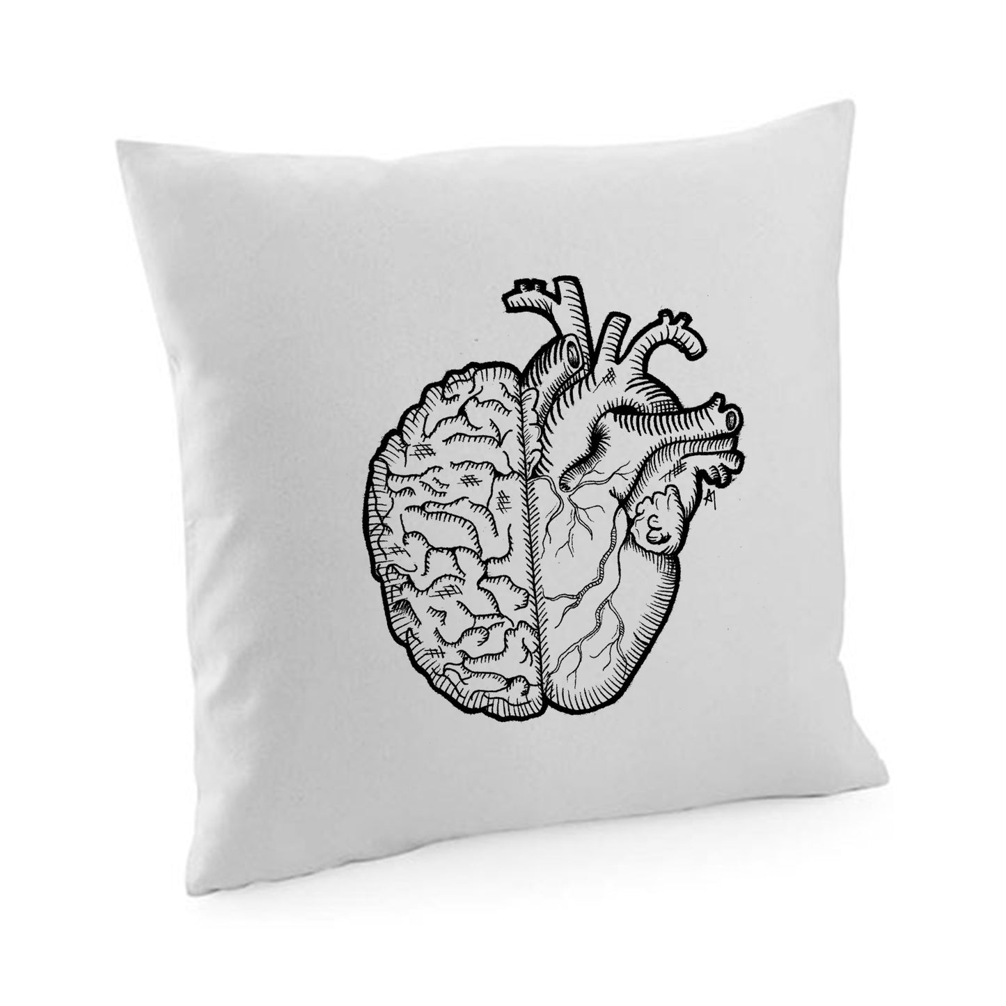 Kissenbezug / cushion cover / Motiv: Herz und Verstand