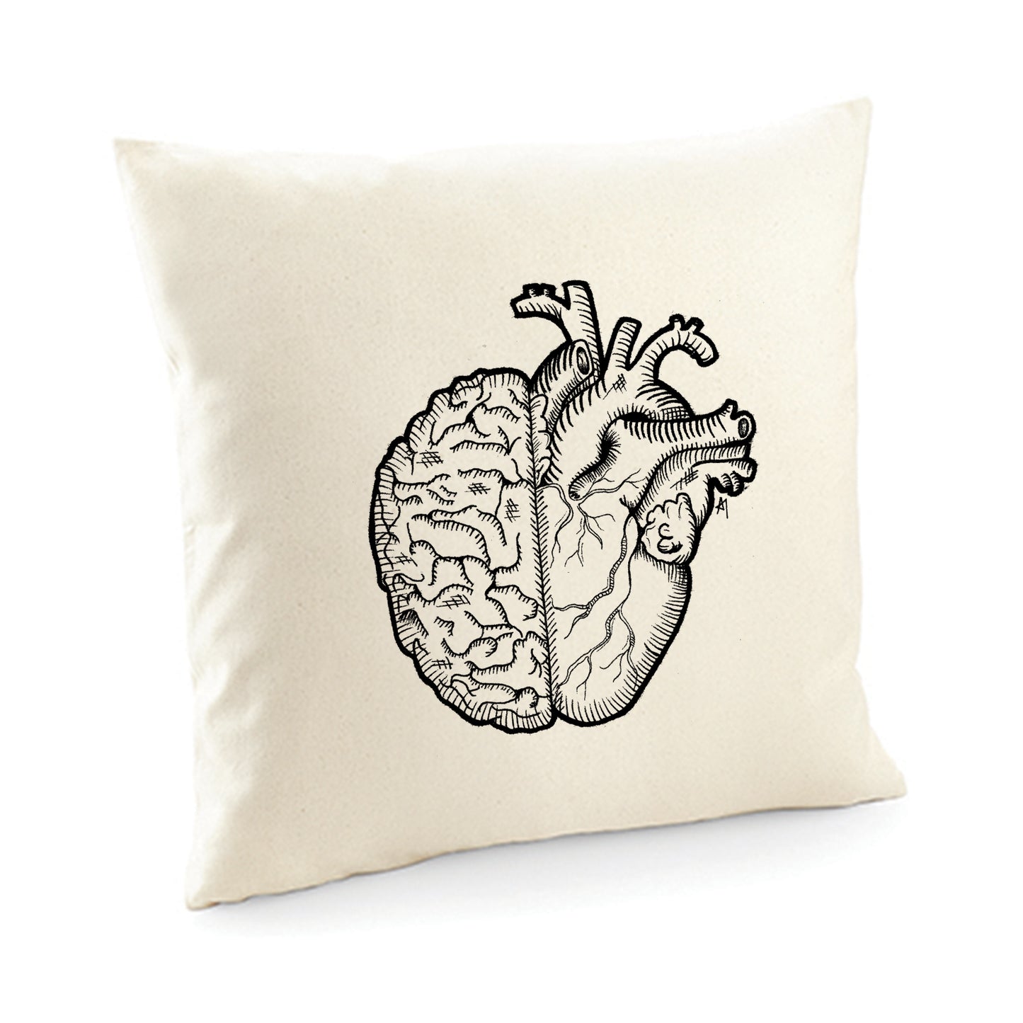 Kissenbezug / cushion cover / Motiv: Herz und Verstand