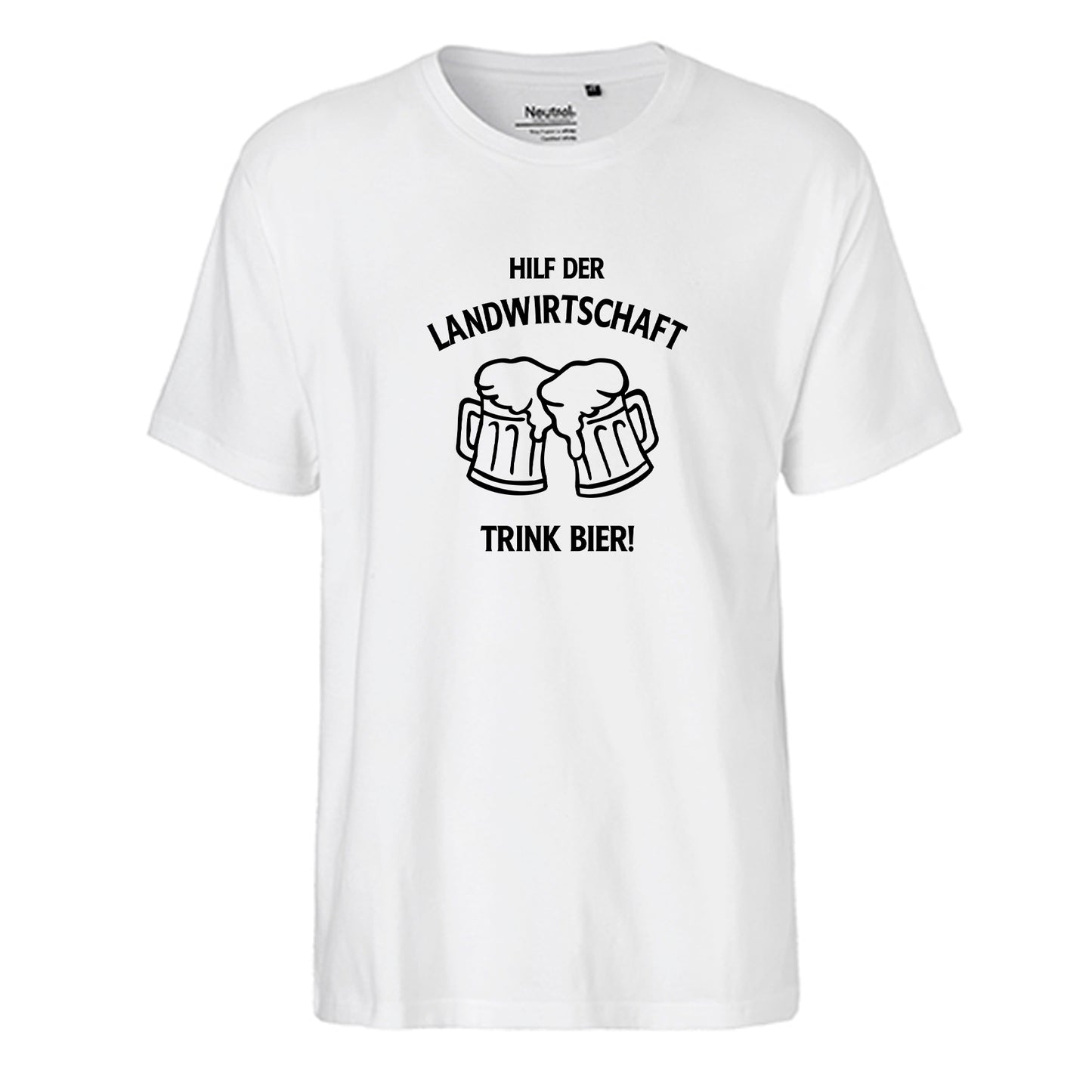 FairTrade Herren T-Shirt 'Hilf der Landwirtschaft - Trink Bier!' Bio-Baumwolle