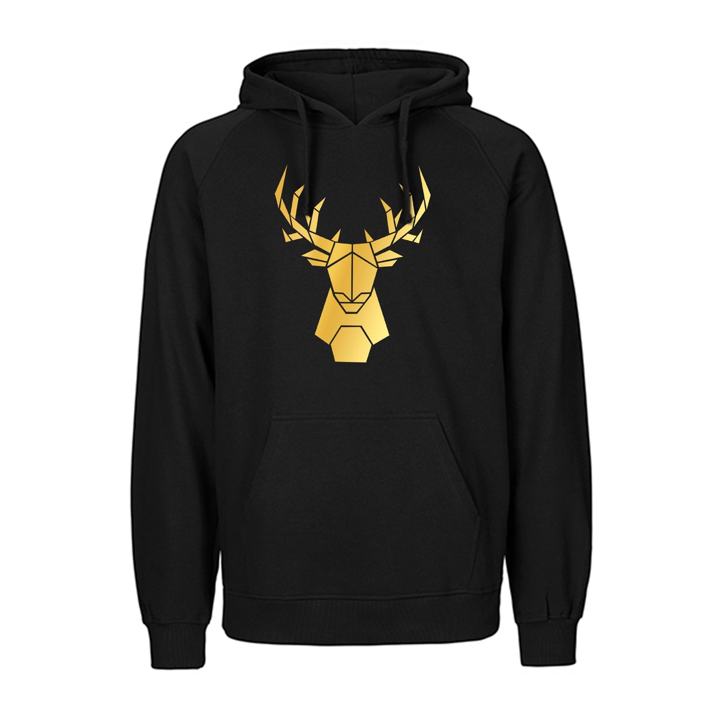 FairTrade hoodie/hoodie 'Hirsch origami' 100% organic cotton