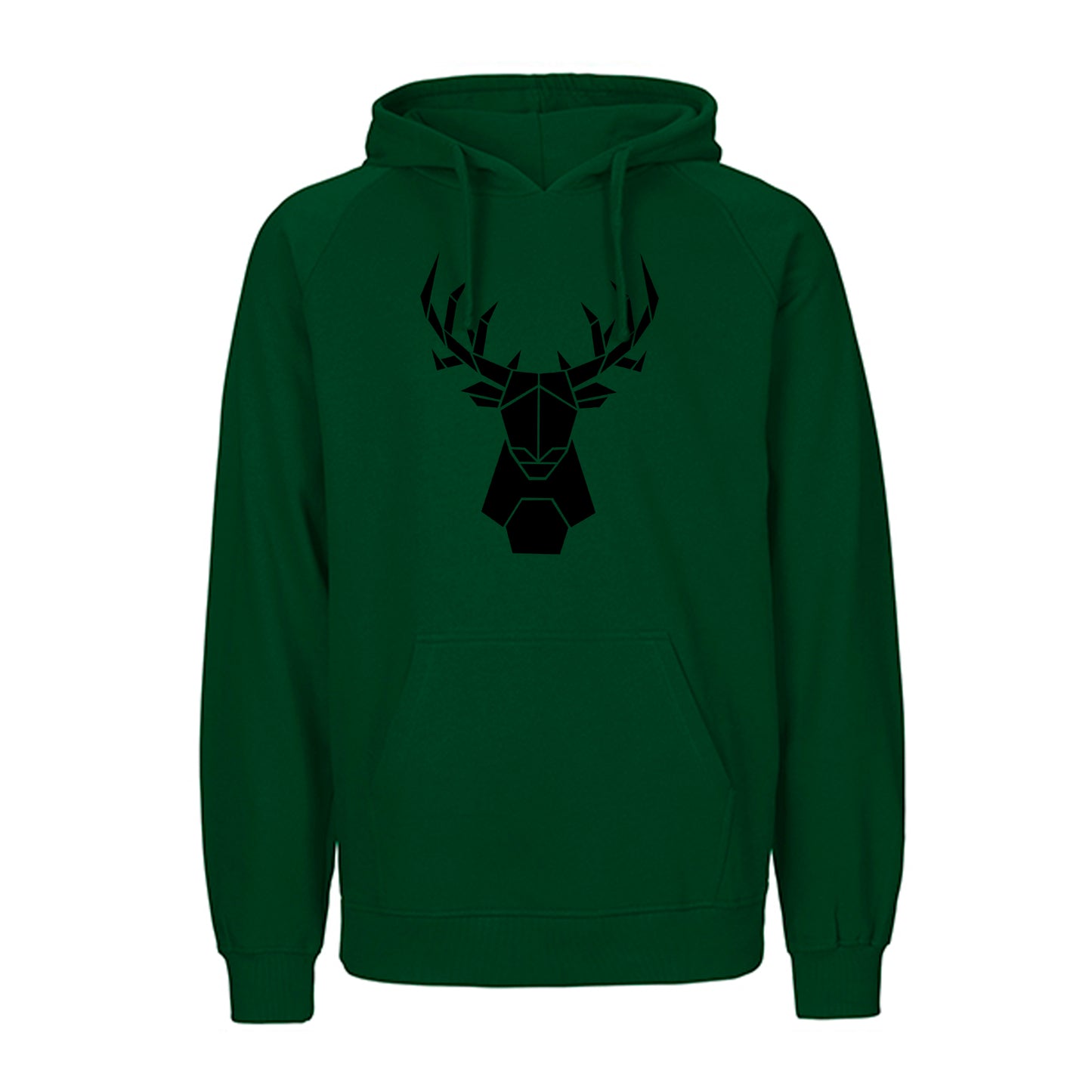 FairTrade Kapuzenpulli/Hoodie 'Hirsch origami' 100% Bio-Baumwolle