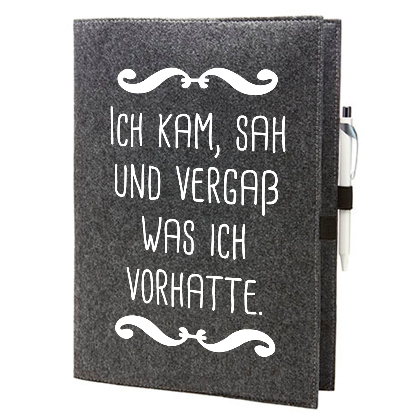 Felt sleeve/envelope for A4 notebook - 'I came, saw and forgot what I was up to'