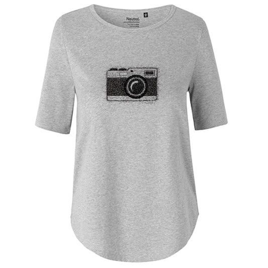 Damen FairTrade Oversized Half Sleeve "Kamera gezeichnet"