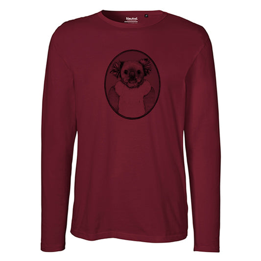 Herren FairTrade Longsleeve Shirt | Motiv"Koala - gezeichnet" | 100% Bio-Baumwolle und aus nachhaltiger Produktion | Größen S-3XL