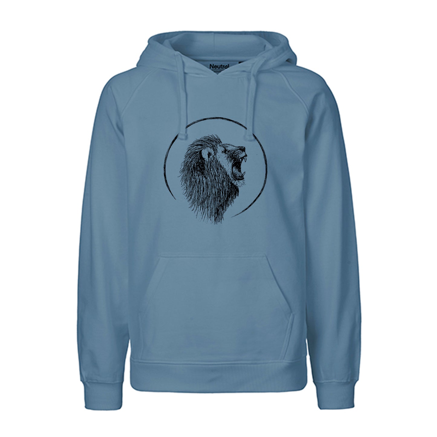 FairTrade hoodie/hoodie 'lion head - drawn' 100% organic cotton