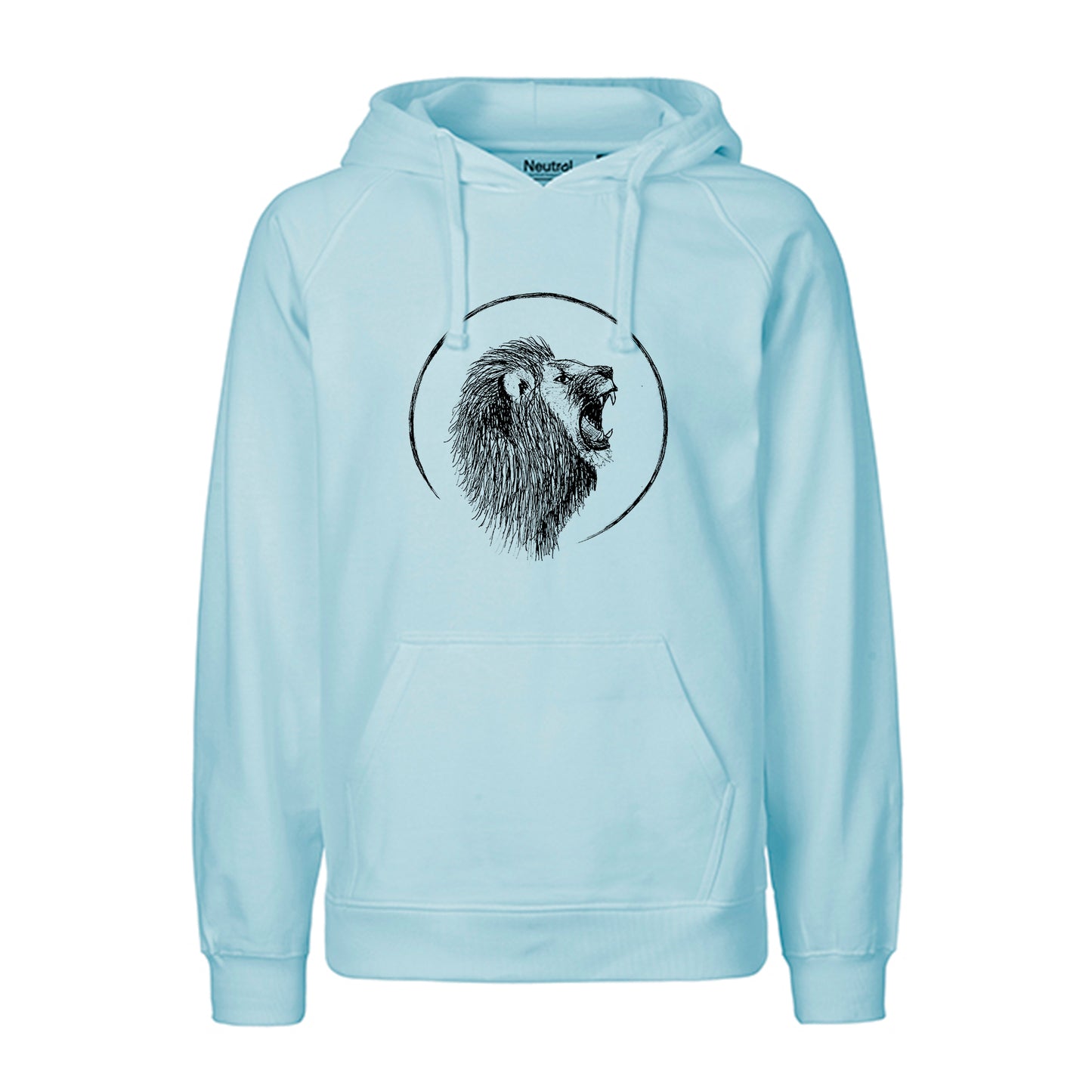 FairTrade hoodie/hoodie 'lion head - drawn' 100% organic cotton