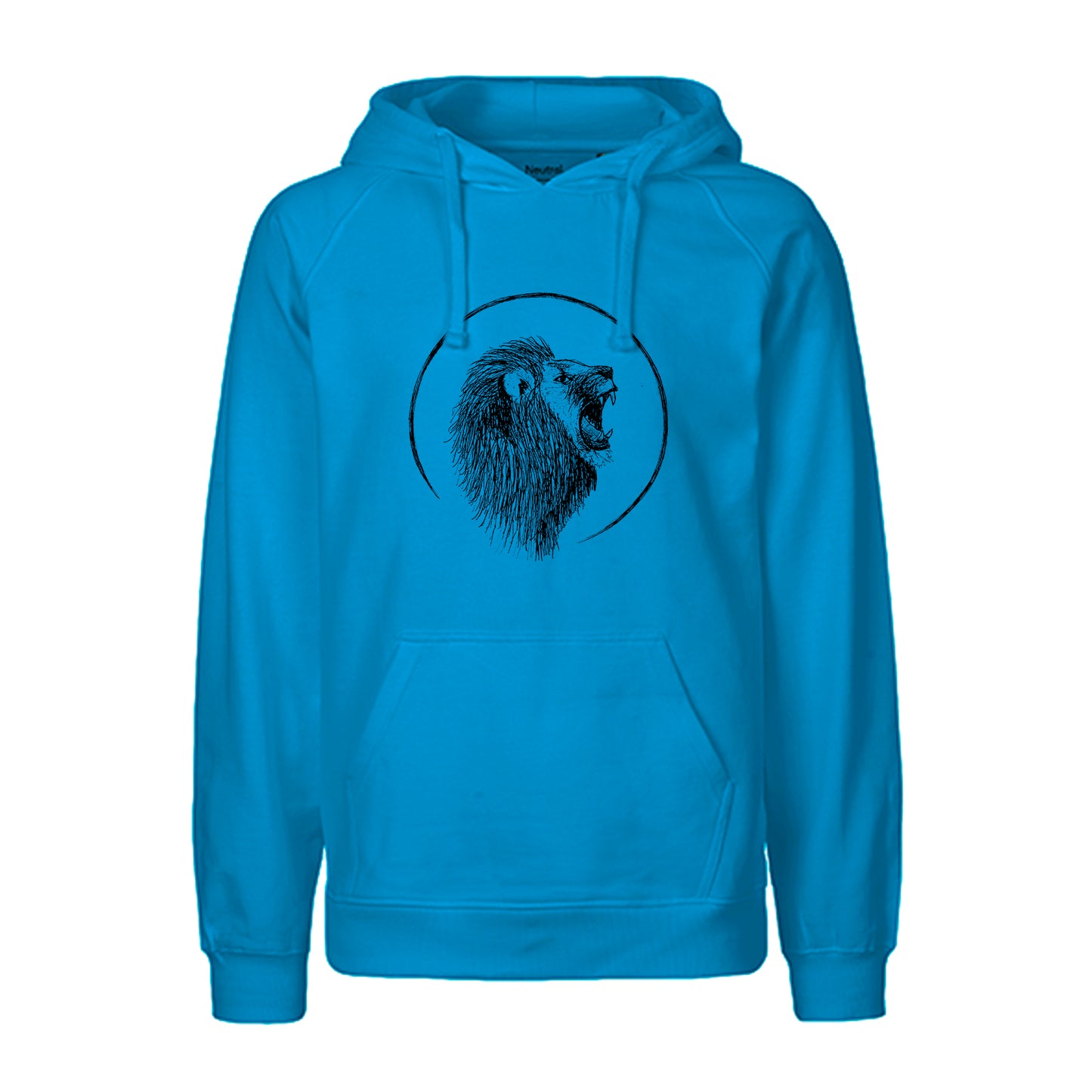 FairTrade hoodie/hoodie 'lion head - drawn' 100% organic cotton