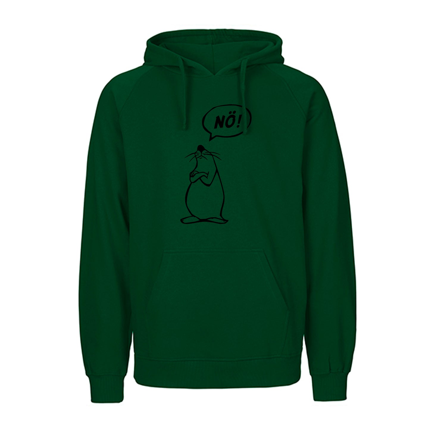 FairTrade hoodie/hoodie 'Nö comic figure' 100% organic cotton