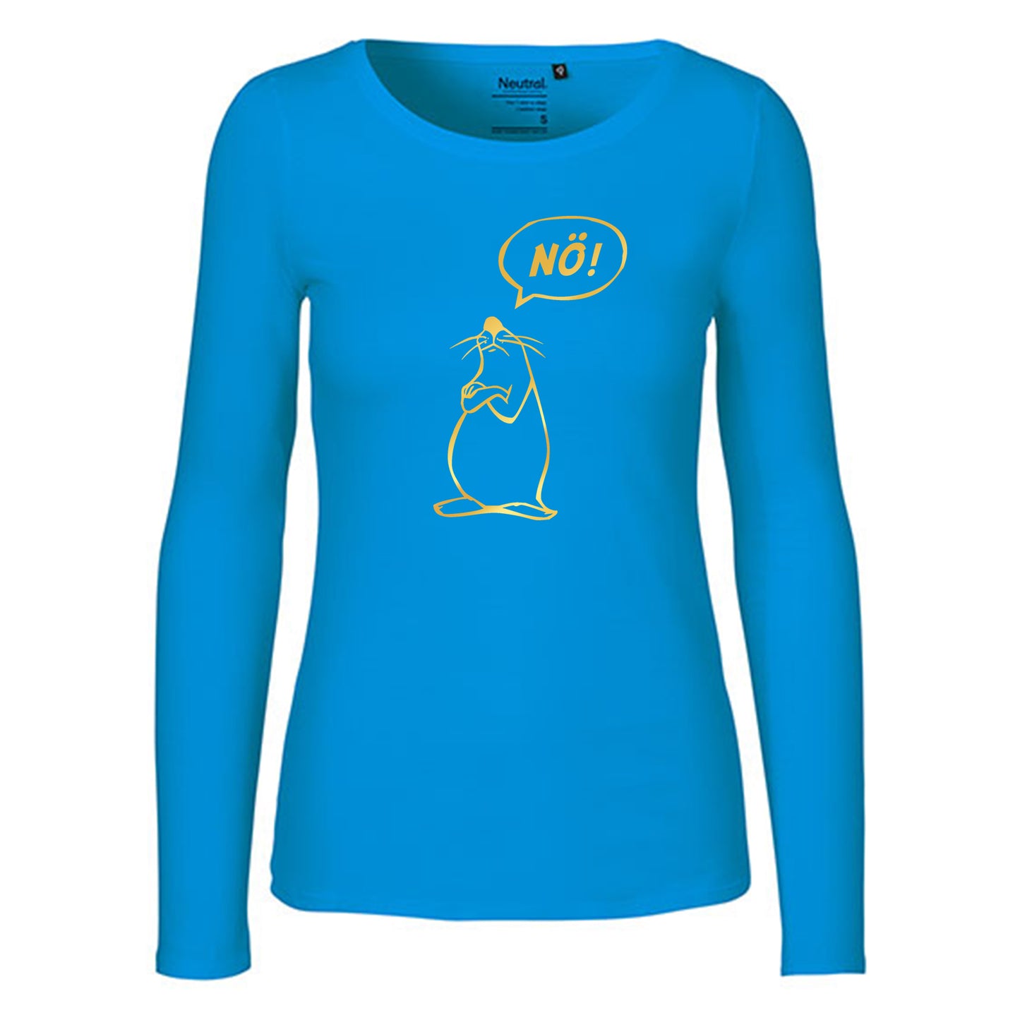 Damen FairTrade Longsleeve "Nö - Comicfigur" 100% BioBaumwolle und aus nachhaltiger Produktion