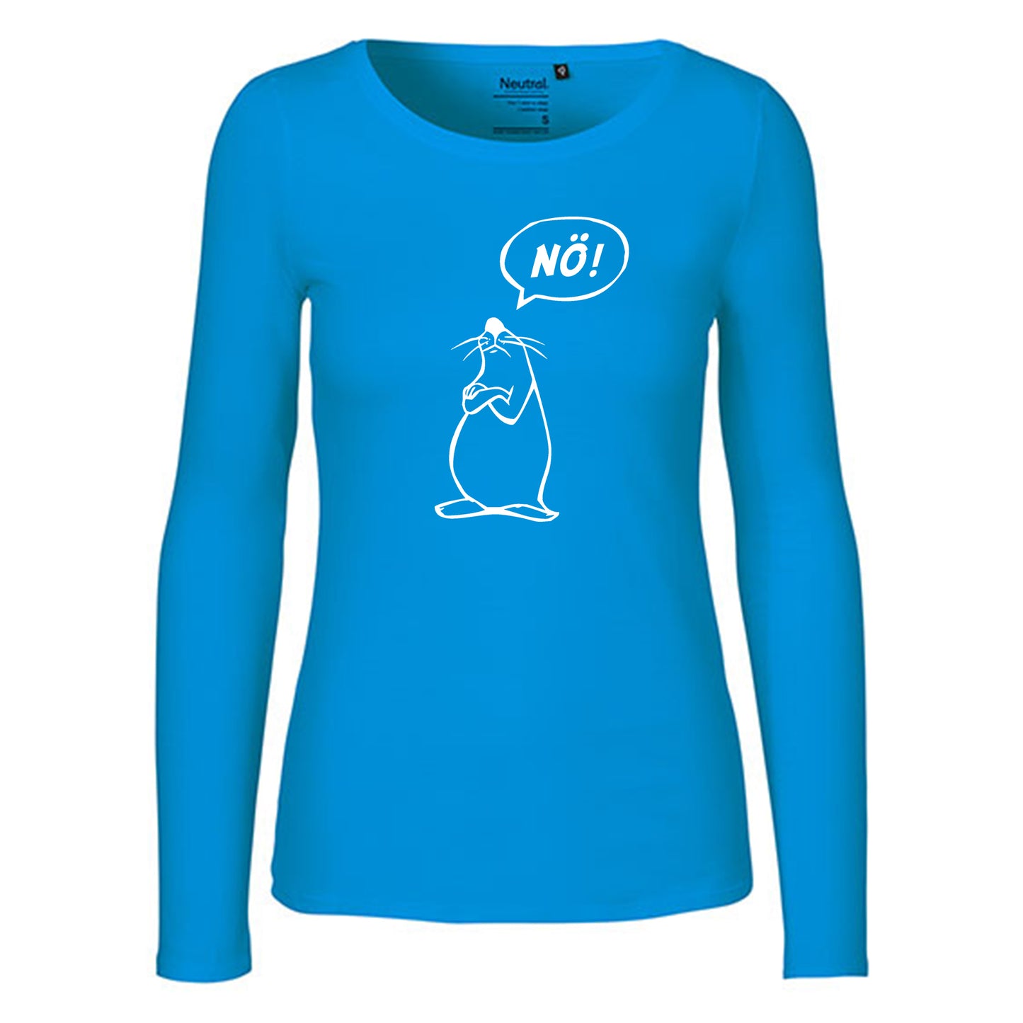 Damen FairTrade Longsleeve "Nö - Comicfigur" 100% BioBaumwolle und aus nachhaltiger Produktion