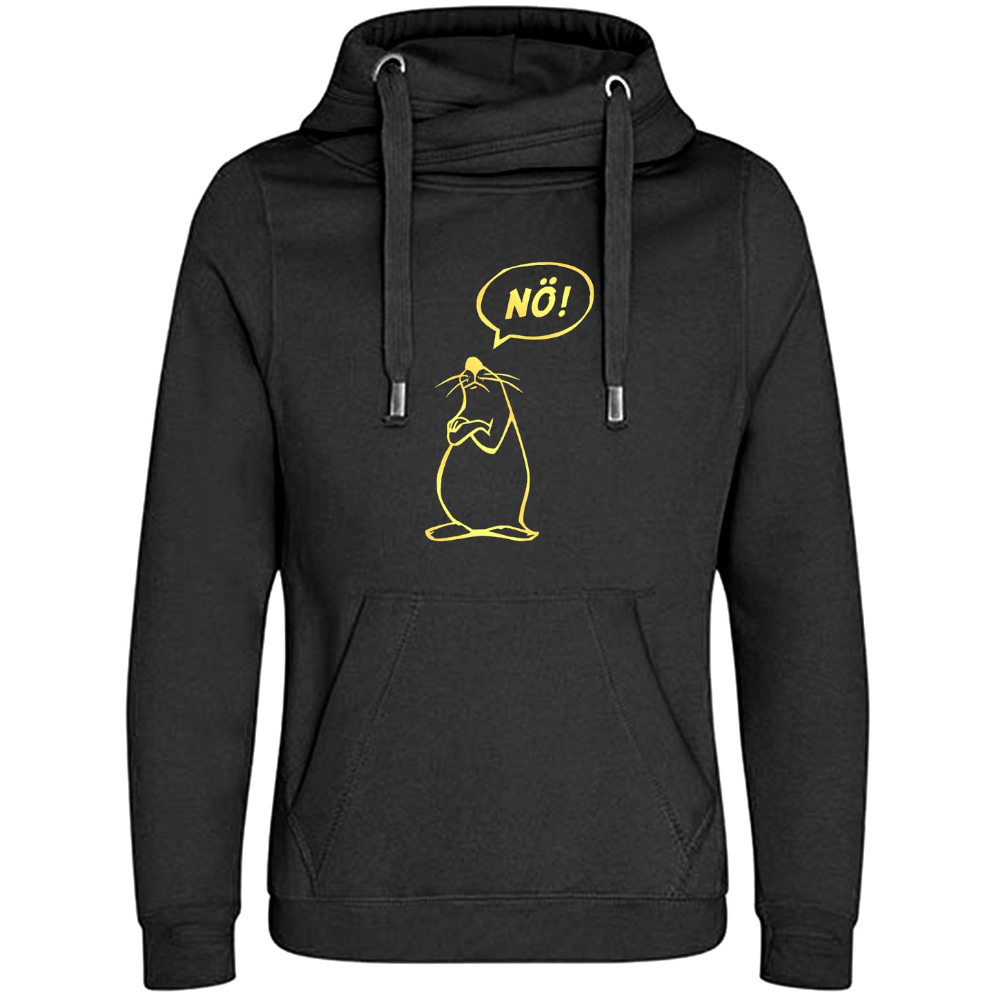 Cross Neck Hoodie/ Pulli / Motiv: Nö-Comicfigur