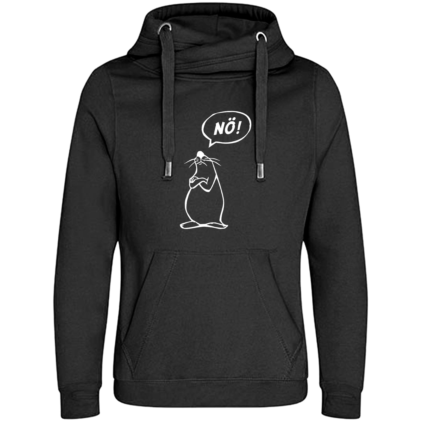 Cross Neck Hoodie/ Pulli / Motiv: Nö-Comicfigur