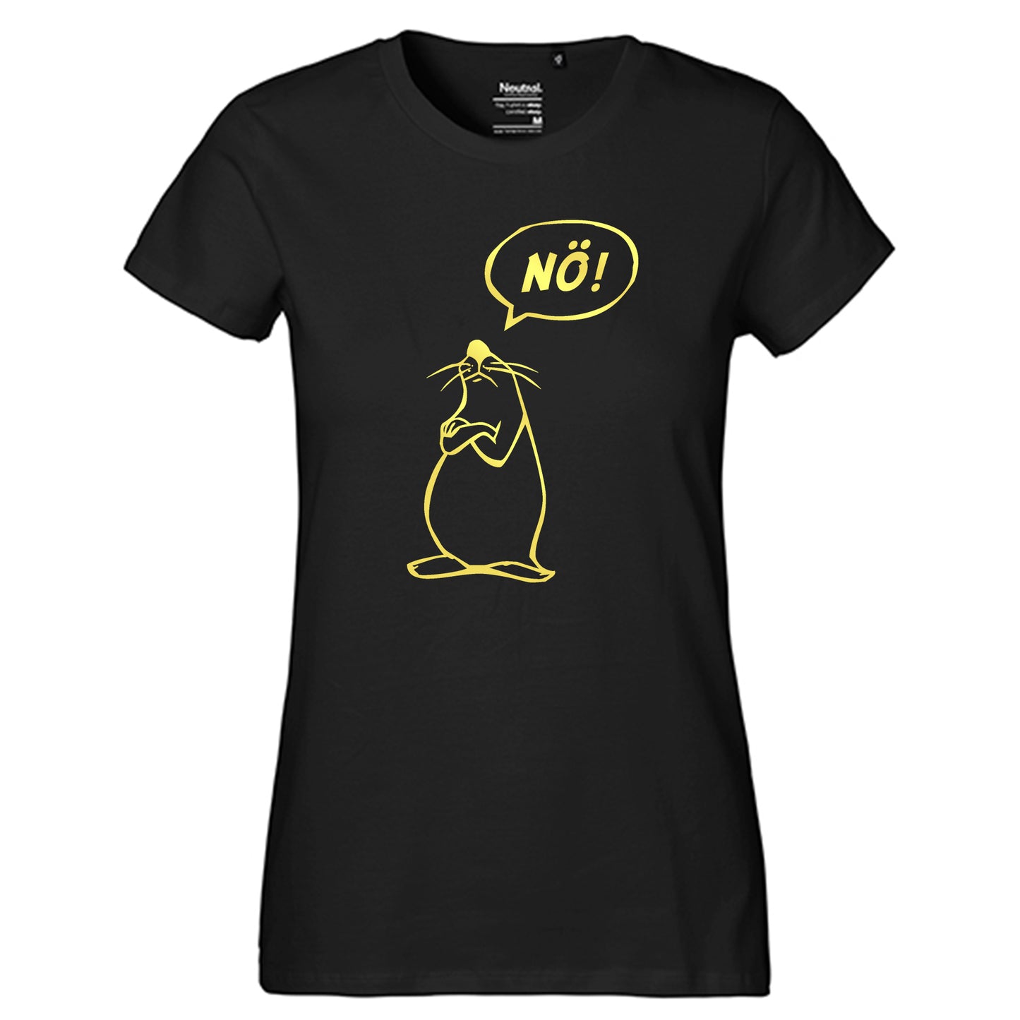Fair-Trade Damen T-Shirt 'Nö - Comicfigur' 100% Bio-Baumwolle