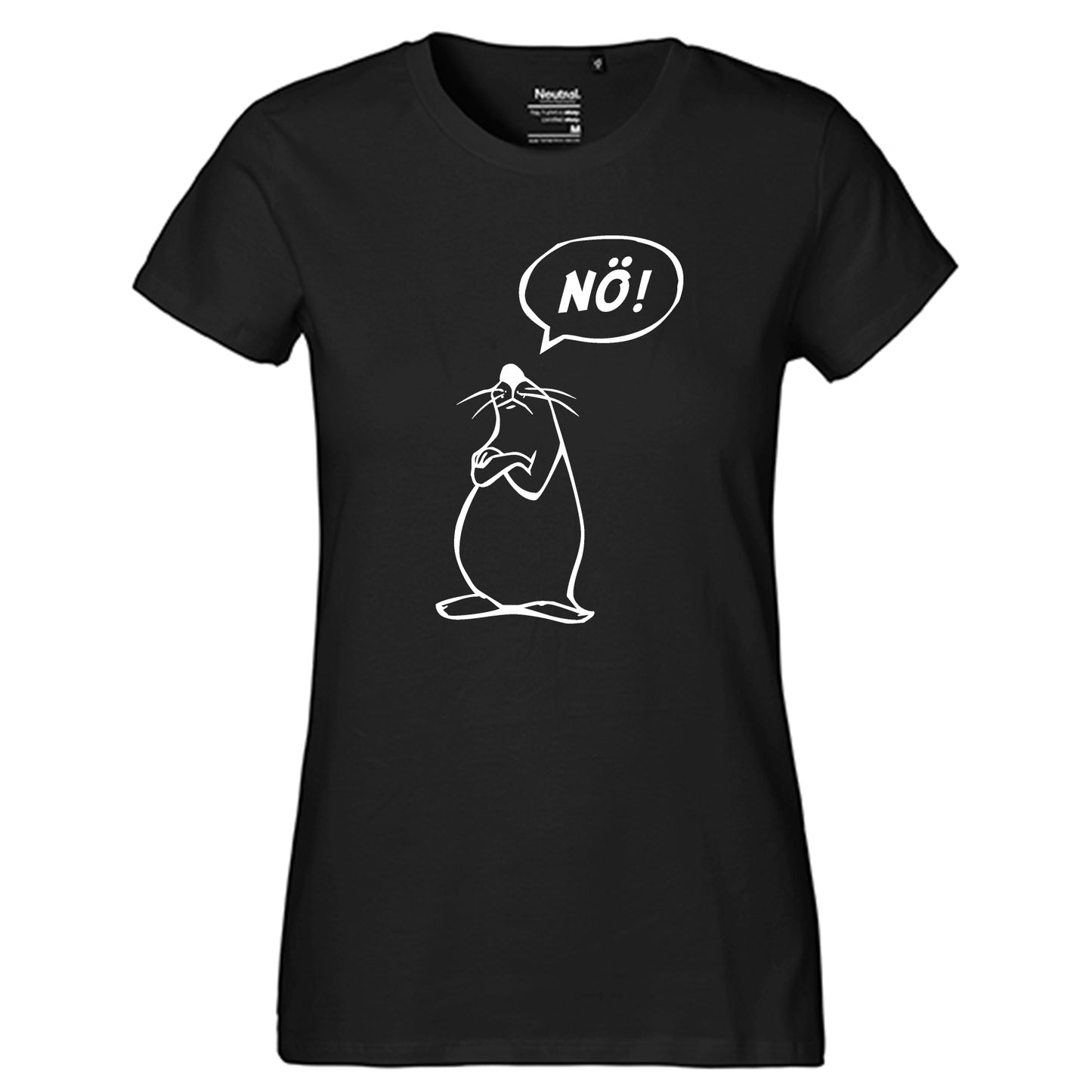 Fair-Trade Damen T-Shirt 'Nö - Comicfigur' 100% Bio-Baumwolle
