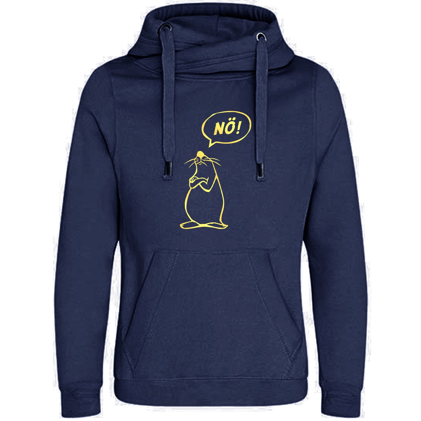 Cross Neck Hoodie/ Pulli / Motiv: Nö-Comicfigur