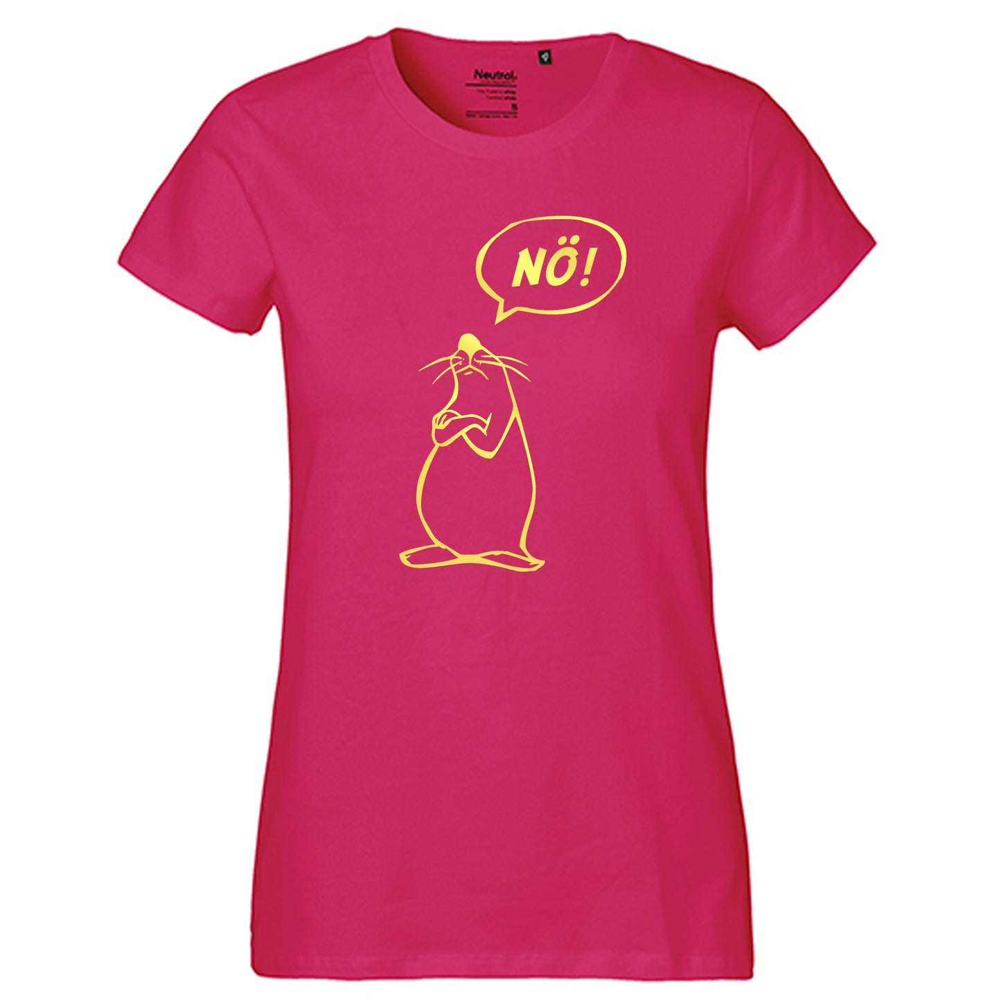 Fair-Trade Damen T-Shirt 'Nö - Comicfigur' 100% Bio-Baumwolle