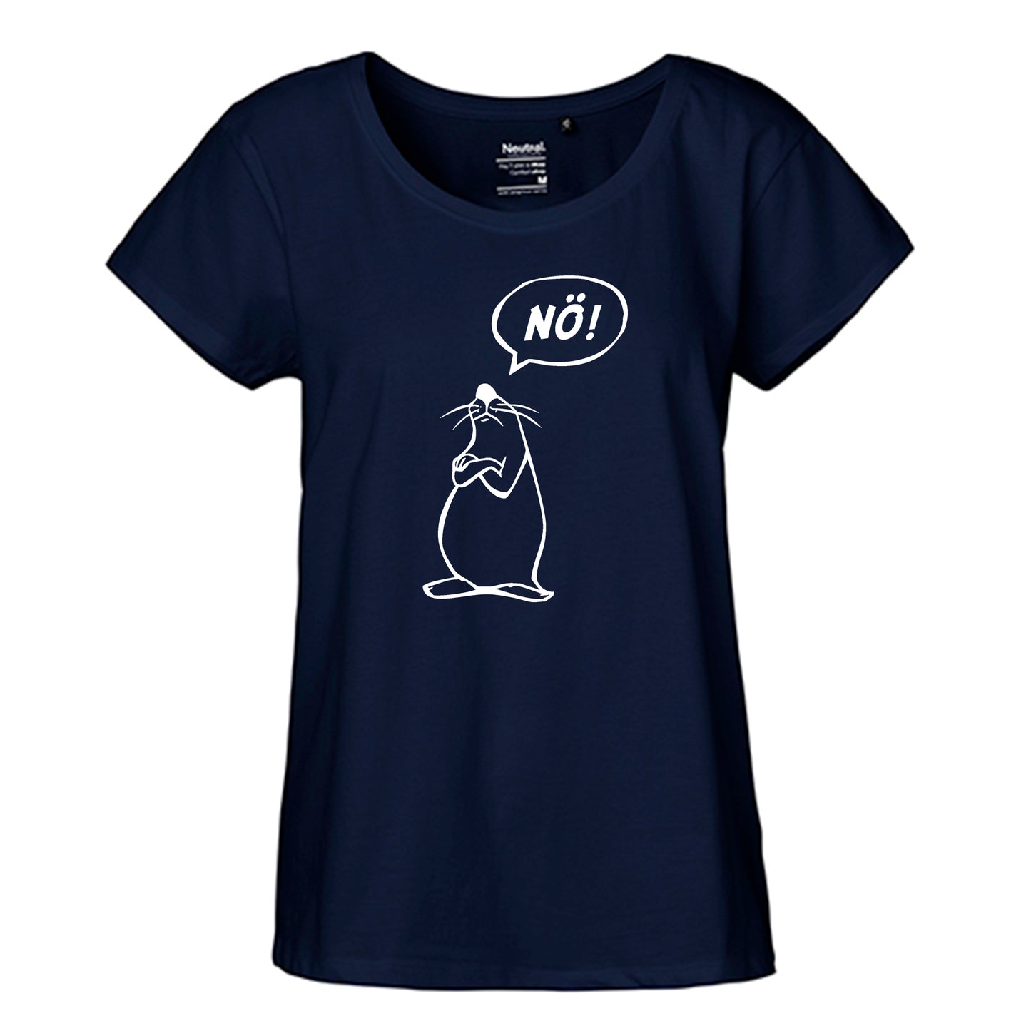 FairTrade Loose Fit Ladies T-Shirt 'Nö- Comicfigur' organic cotton