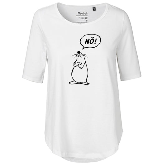 T-Shirt Damen FairTrade Oversized Half Sleeve "Nö Comicfigur"