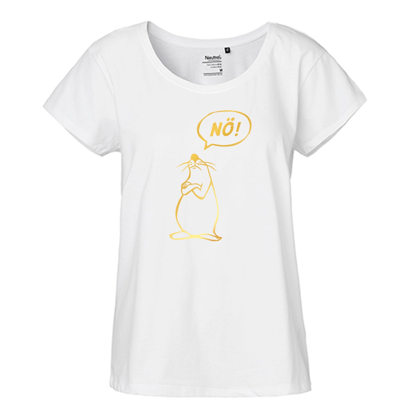 FairTrade Loose Fit | Oversize | Damen T-Shirt 'Nö- Comicfigur' Bio-Baumwolle