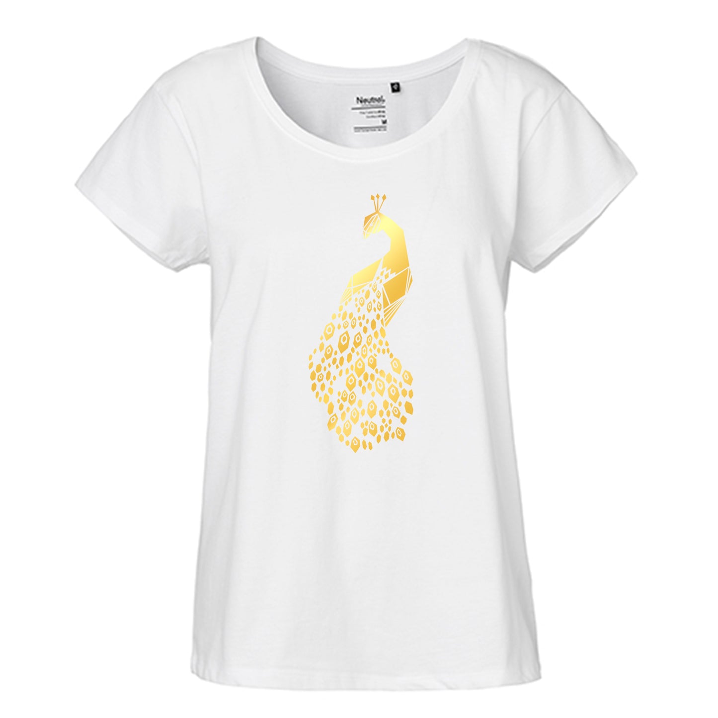 FairTrade Loose Fit Damen T-Shirt 'Pfau' Bio-Baumwolle