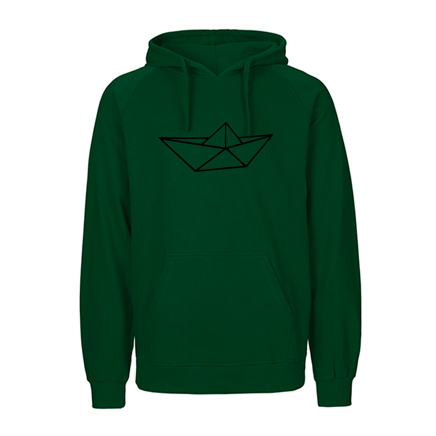 FairTrade Kapuzenpulli/Hoodie 'Schiff origami' 100% Bio-Baumwolle