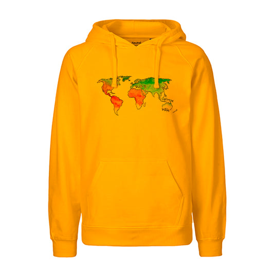 FairTrade hoodie/hoodie 'World map - drawn' 100% organic cotton