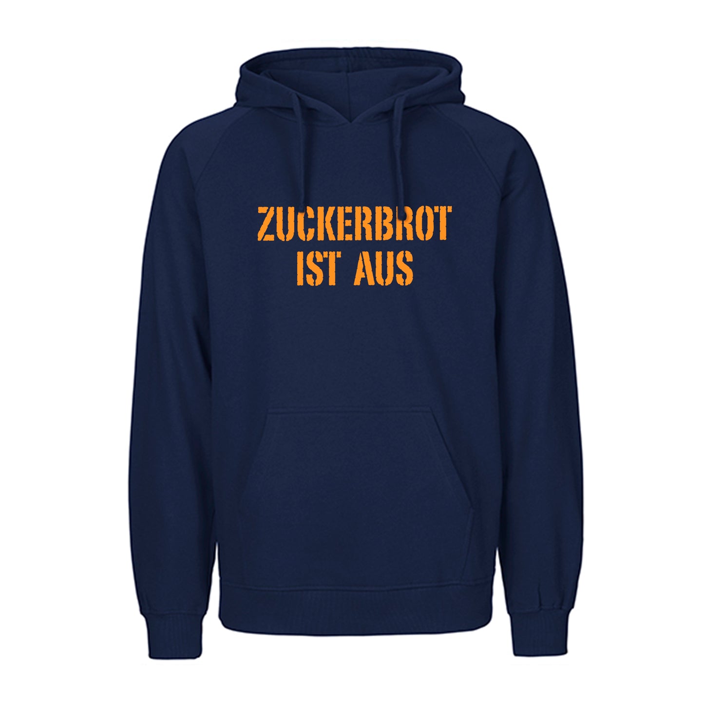 FairTrade Kapuzenpulli/Hoodie 'ZUCKERBROT IST AUS' 100% Bio-Baumwolle