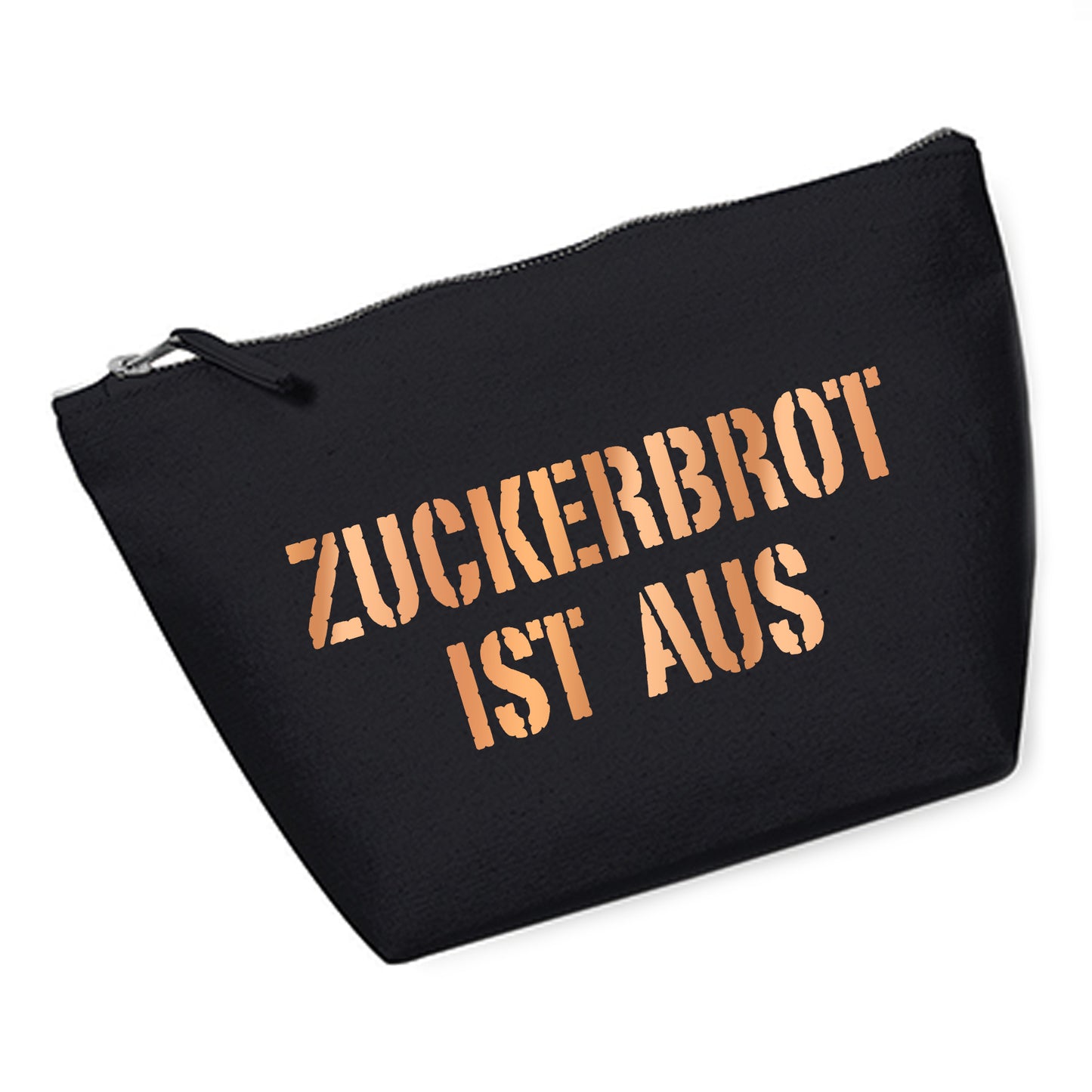 Kosmetiktasche (M) 'ZUCKERBROT IST AUS' Baumwoll Canvas