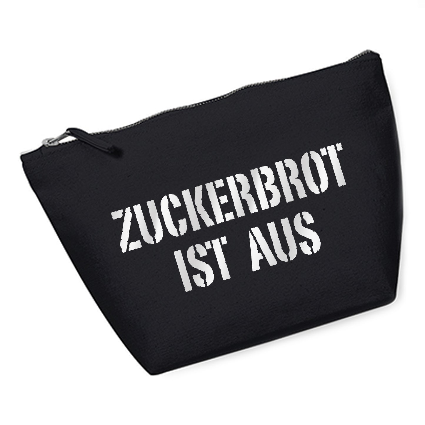 Kosmetiktasche (M) 'ZUCKERBROT IST AUS' Baumwoll Canvas