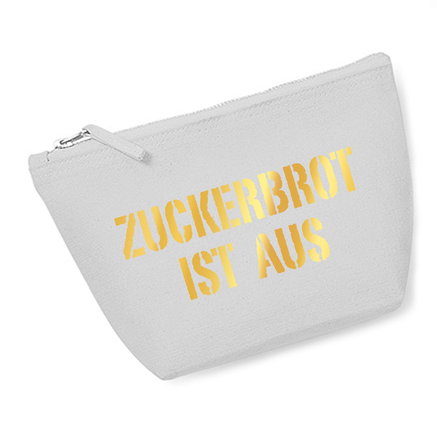 Kosmetiktasche (M) 'ZUCKERBROT IST AUS' Baumwoll Canvas