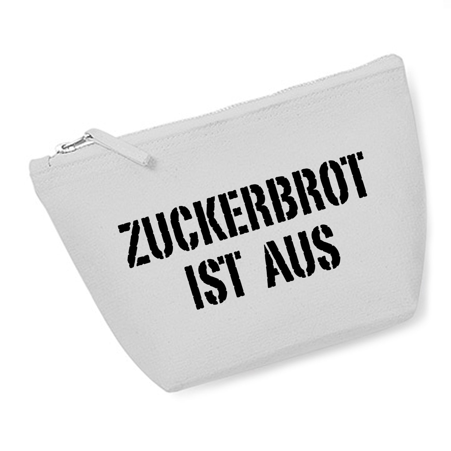 Kosmetiktasche (M) 'ZUCKERBROT IST AUS' Baumwoll Canvas