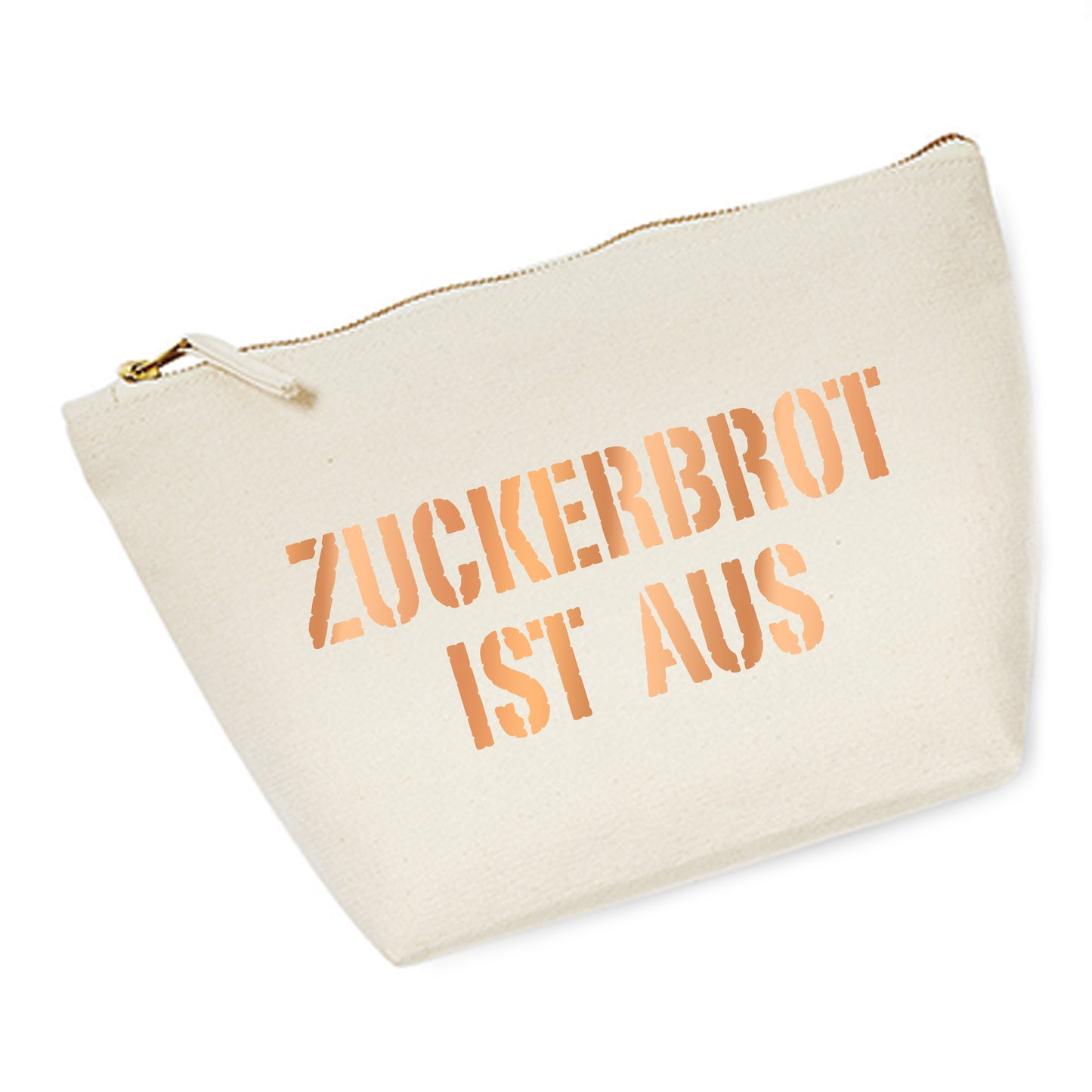 Kosmetiktasche (M) 'ZUCKERBROT IST AUS' Baumwoll Canvas