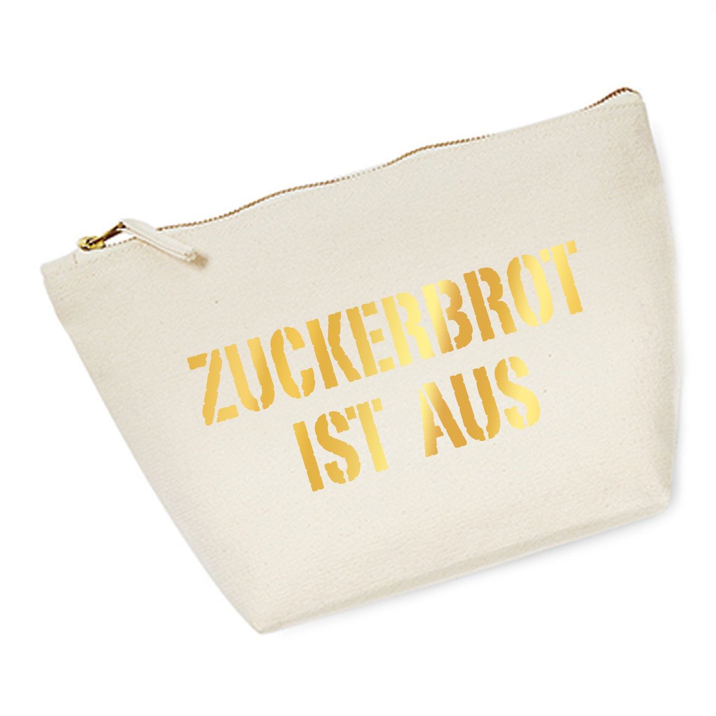 Kosmetiktasche (M) 'ZUCKERBROT IST AUS' Baumwoll Canvas