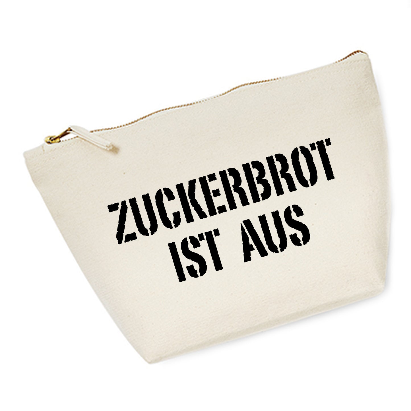 Kosmetiktasche (M) 'ZUCKERBROT IST AUS' Baumwoll Canvas