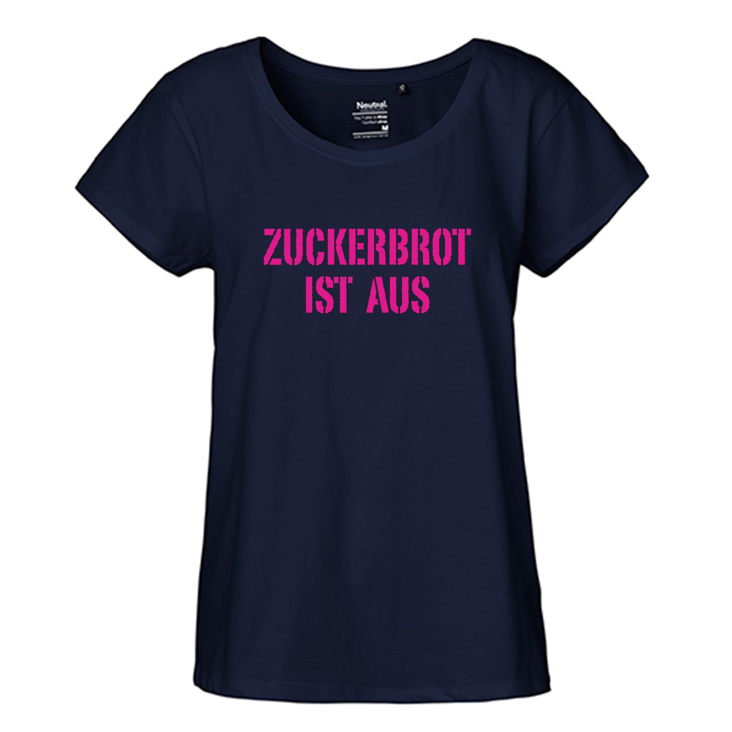 FairTrade Loose Fit | Oversize | Damen T-Shirt 'Zuckerbrot ist aus' Bio-Baumwolle