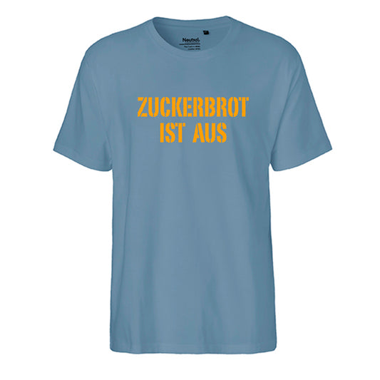 FairTrade Herren T-Shirt 'ZUCKERBROT IST AUS' Bio-Baumwolle