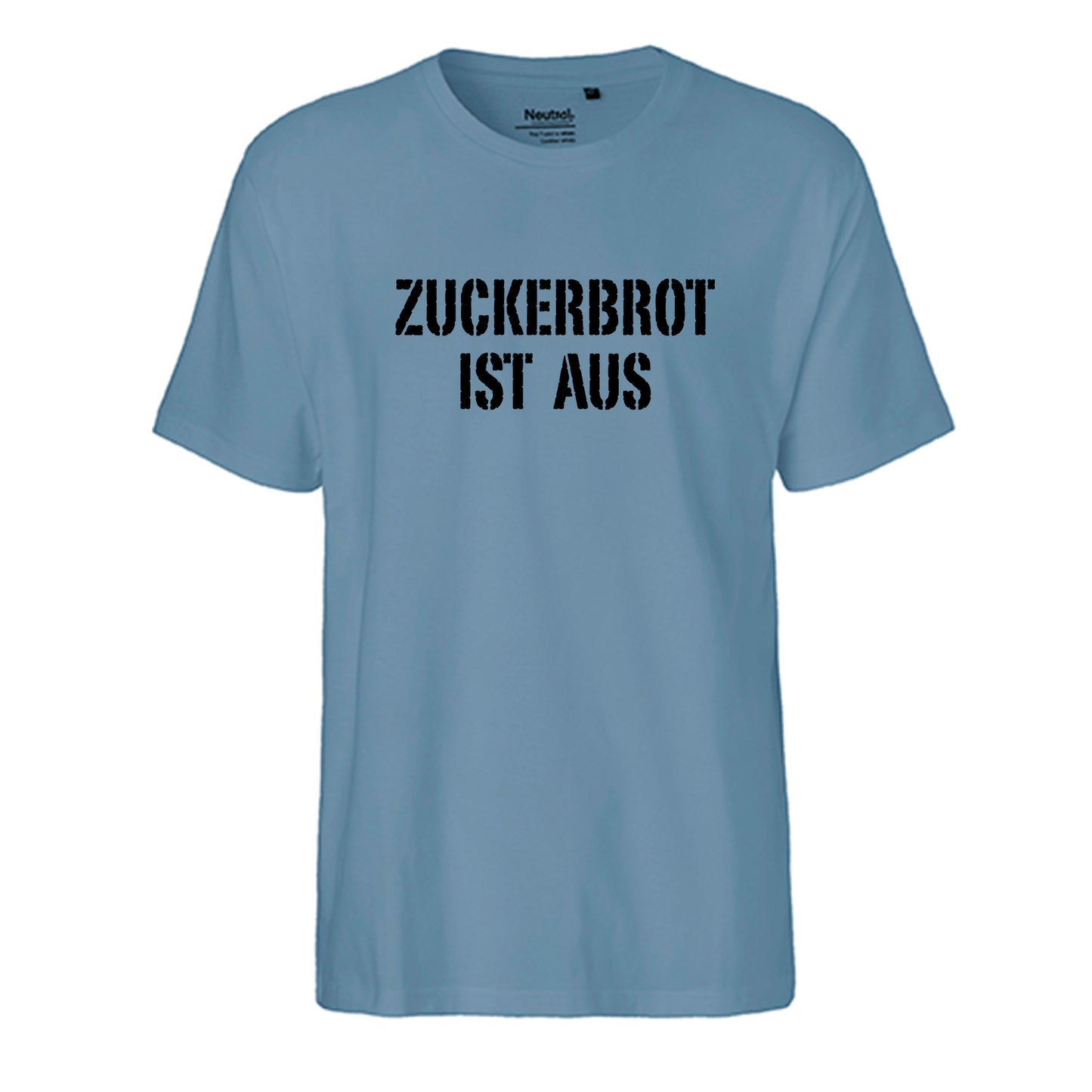 FairTrade Herren T-Shirt 'ZUCKERBROT IST AUS' Bio-Baumwolle