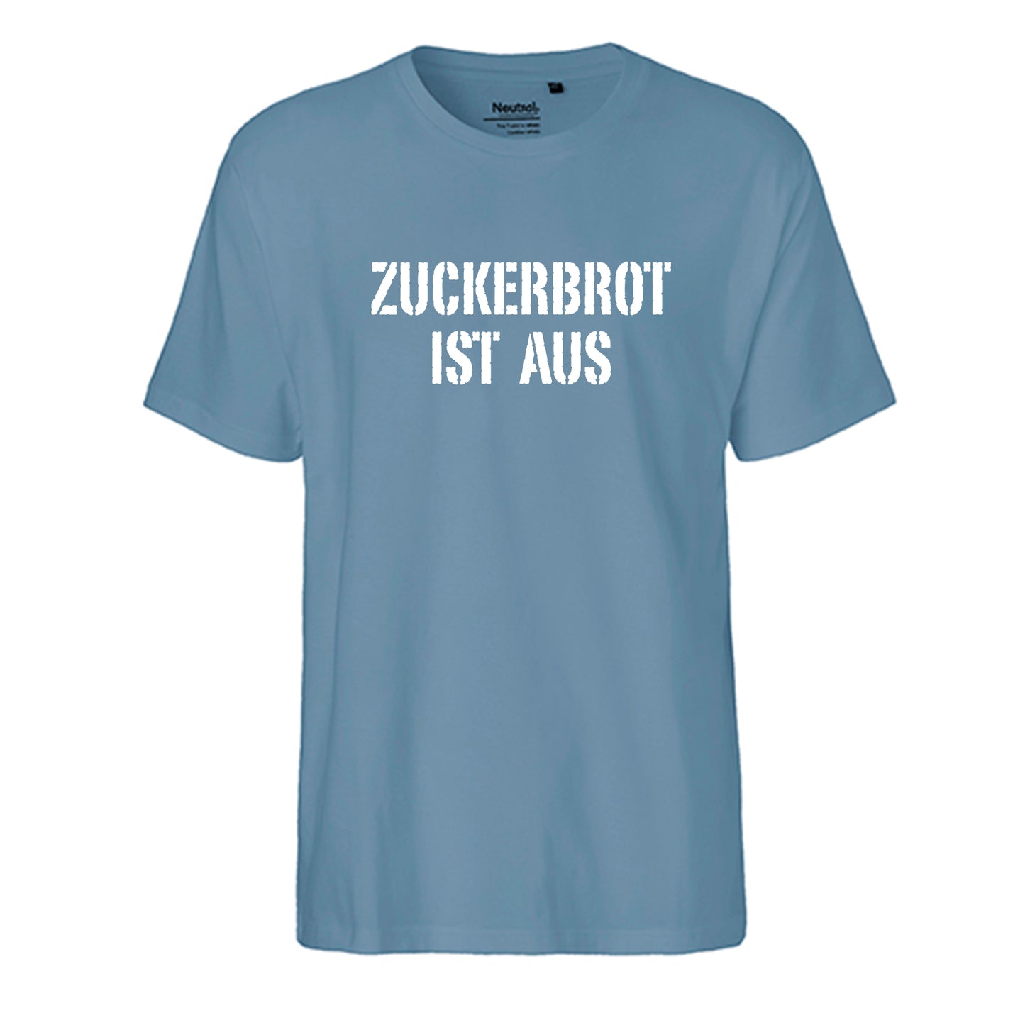 FairTrade Herren T-Shirt 'ZUCKERBROT IST AUS' Bio-Baumwolle