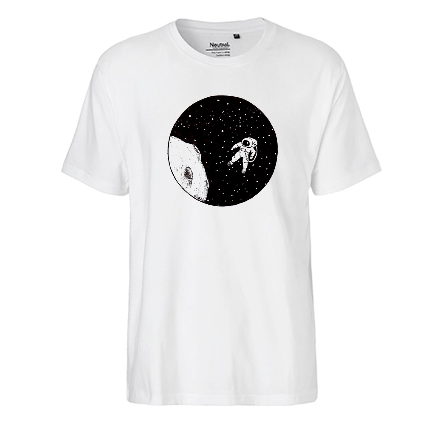 FairTrade Herren T-Shirt 'Astronaut gezeichnet' Bio-Baumwolle