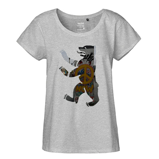 FairTrade Loose Fit Ladies T-Shirt 'Bear Peace' organic cotton