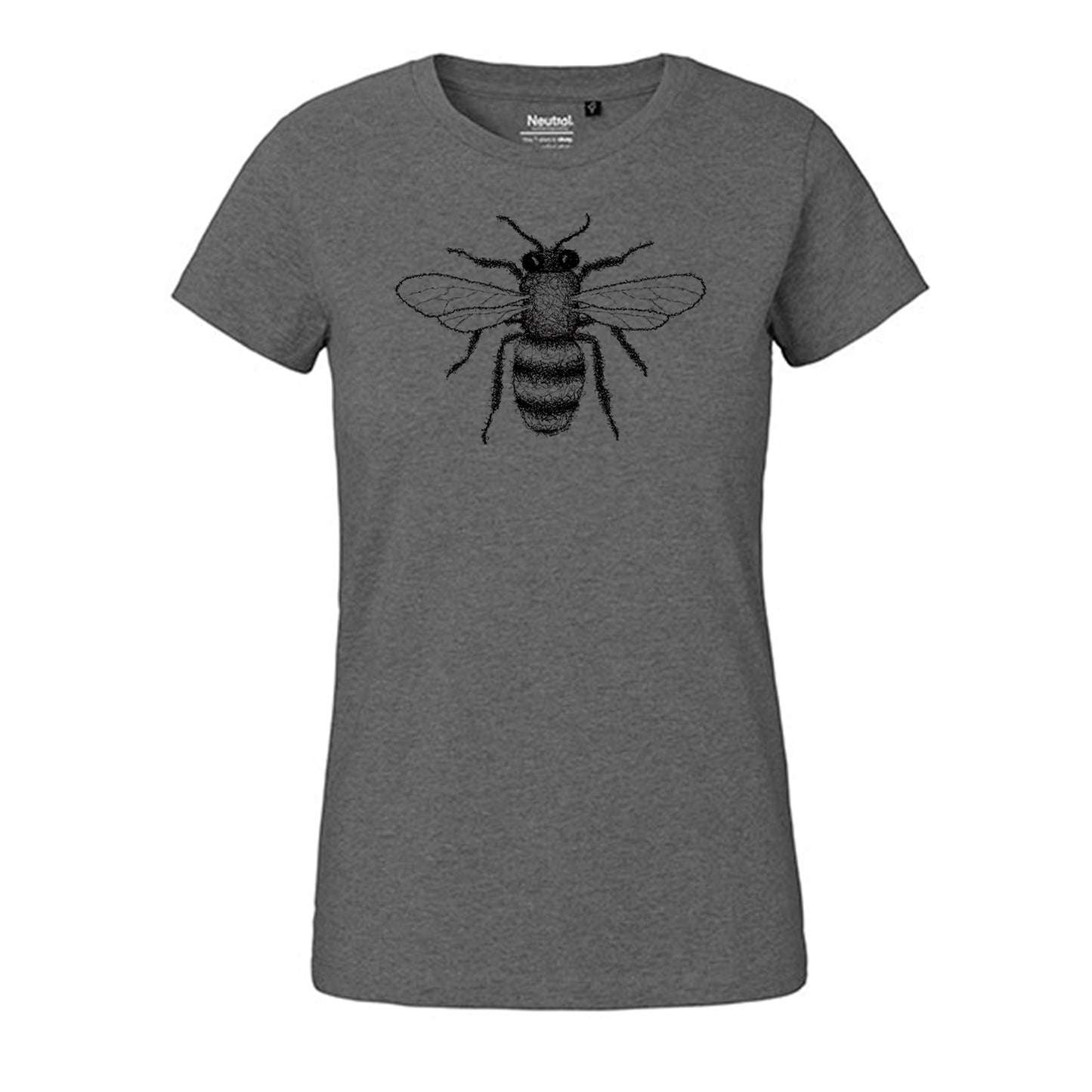 Fair-trade women's t-shirt 'bee drawn' 100% organic cotton