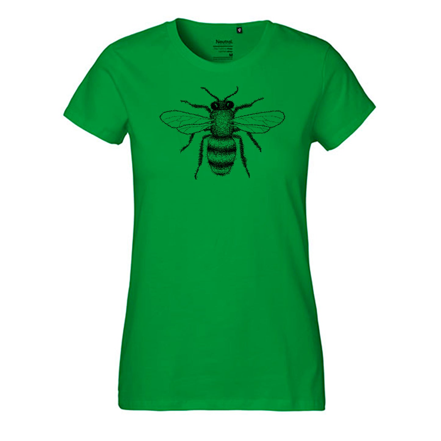 Fair-trade women's t-shirt 'bee drawn' 100% organic cotton