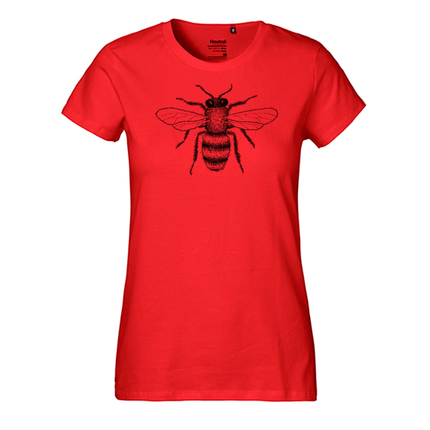 Fair-trade women's t-shirt 'bee drawn' 100% organic cotton